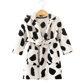 Clothing Children's Bathrobe Robe Thick Flannel (Option: Cows-100)