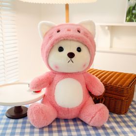 Transform Doll Plush Toys Bear Pillow (Option: Pink-28cm)