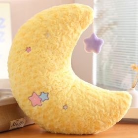 Star Pattern Pillow For Girls Sleeping Moon Plush Toy (Option: Moon Pillow Yellow-45cm)