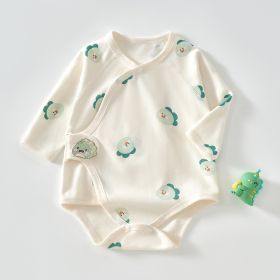 Newborn Baby Pure Cotton One-pieces Triangle Rompers (Option: Green Dinosaur Onesie-59 Yards)