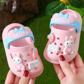 Children's Slippers Summer Cute Outdoor Soft Bottom Non-slip Boys And Girls Sandals Infant Kid Baby Hole Shoes (Option: Pink-120)