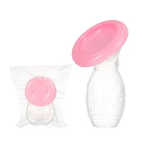 Manual Silicone Breast Pump With Scale Visible Volume; Manual Breast Pump (Color: pink)