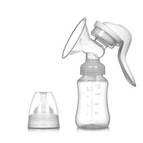 1pc Single Manual Breast Pump; Breast Feeding Pump (Color: White)