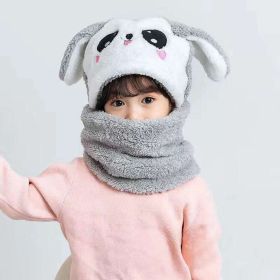 New Autumn and Winter Cute Children Cartoon Scarf Hat Two-piece Double Fleece Warmth Boy Girl Child Adult Parent-child Baby hat (Color: KT09)