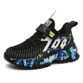 Sneakers Boys Soft Breathable Running Fashion Unisex Outdoor Kids Casual Shoes Mesh Chaussure Enfant Spring Summer Autumn Winter (Color: Black Green)