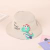 Children's spring, summer and autumn fisherman hat baby cute dinosaur basin hat boy summer big brim sunshade Korean version