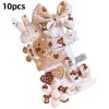 8/9/10Pcs/Set Cartoon Baby Girl Hair Clips Cute Bear Children Hairpins Bowknot Knitted Flower Kids Barretees Baby Hair Accessori