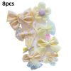 8/9/10Pcs/Set Cartoon Baby Girl Hair Clips Cute Bear Children Hairpins Bowknot Knitted Flower Kids Barretees Baby Hair Accessori