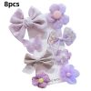 8/9/10Pcs/Set Cartoon Baby Girl Hair Clips Cute Bear Children Hairpins Bowknot Knitted Flower Kids Barretees Baby Hair Accessori