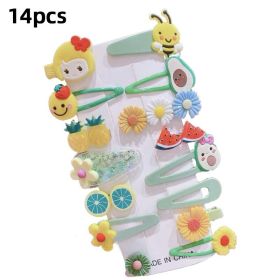 5 /10/14Pcs/Set Cute Bowknot Baby Girl Hair Clips Korean Flower Children Sides Barrettes Baby Hair Accessories (Color: B- 2)