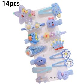 5 /10/14Pcs/Set Cute Bowknot Baby Girl Hair Clips Korean Flower Children Sides Barrettes Baby Hair Accessories (Color: B- 1)