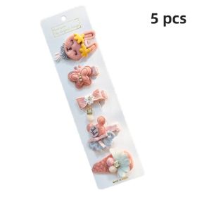 5 /10/14Pcs/Set Cute Bowknot Baby Girl Hair Clips Korean Flower Children Sides Barrettes Baby Hair Accessories (Color: C- 1)