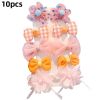 8/9/10Pcs/Set Cartoon Baby Girl Hair Clips Cute Bear Children Hairpins Bowknot Knitted Flower Kids Barretees Baby Hair Accessori