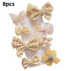 8/9/10Pcs/Set Cartoon Baby Girl Hair Clips Cute Bear Children Hairpins Bowknot Knitted Flower Kids Barretees Baby Hair Accessori