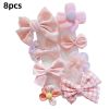 8/9/10Pcs/Set Cartoon Baby Girl Hair Clips Cute Bear Children Hairpins Bowknot Knitted Flower Kids Barretees Baby Hair Accessori