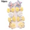 8/9/10Pcs/Set Cartoon Baby Girl Hair Clips Cute Bear Children Hairpins Bowknot Knitted Flower Kids Barretees Baby Hair Accessori