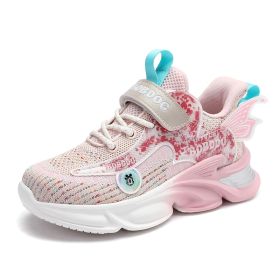 2022 Spring kids Sport Shoes For Baby Girls Sneakers Children Shoes Fashion Casual Running Leather Child Shoes for girls (Color: pink)