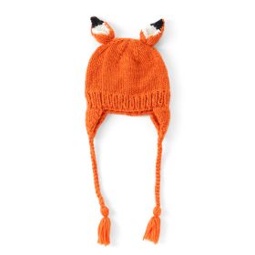 Toddlers Baby Girls and Boys Crochet Earflap Hats Newborn Kids Cute Beanie Cap Winter Soft Warm Knit Caps (Color: Orange)