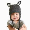 Toddlers Baby Girls and Boys Crochet Earflap Hats Newborn Kids Cute Beanie Cap Winter Soft Warm Knit Caps