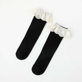 Baby Girl Solid Color Mesh Patched Design Princess Socks (Size/Age: S (0-3Y))