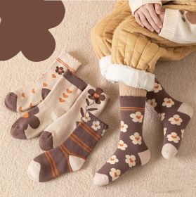 Baby Cartoon Pattern Soft Cotton Thickened Thermal Socks 1Bag=5Pairs (Size/Age: M (3-5Y))