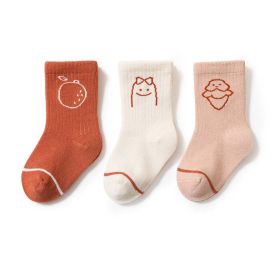 Baby Cute Print Pattern Mid-Tube Cotton Socks In Spring Autumn (Size/Age: L (3-5Y))