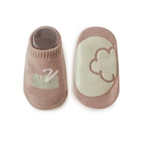 Kids Girl Embroidered Pattern Non-Slip Floor Soft Socks (Size/Age: S (0-1Y))