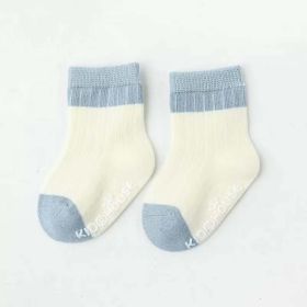 Baby Two Colors Contrast Boneless Bottom Dispensing Socks 1 Lot = 5 Pairs (Size/Age: S (3-12M))