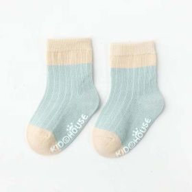 Baby Two Colors Contrast Boneless Bottom Dispensing Socks 1 Lot = 5 Pairs (Size/Age: L (3-5Y))