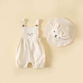 Baby Boys And Girls Stereoscopic Bear Sleeveless Straps Shorts With Sun Hat Sets In Summer (Size/Age: 66 (3-6M))