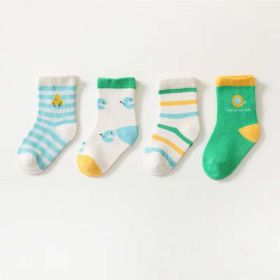 Baby Unisex 1Lot=4 Pairs Smile With House Pattern Socks (Size/Age: L (3-5Y))