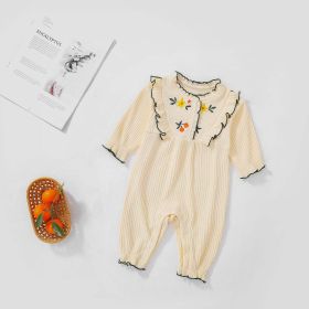 Baby Girl Floral Embroidered Pattern Frim Trim Design Romper (Size/Age: 100 (2-3Y))