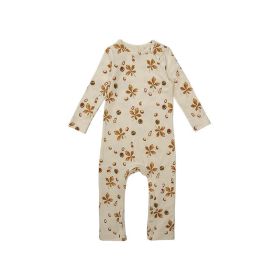 Baby Floral Print Pattern Long Sleeve Comfy Cotton Jumpsuit (Size/Age: 80 (9-12M))