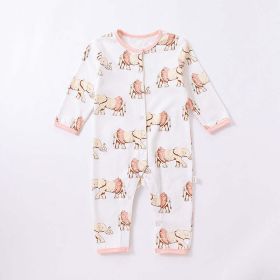 Baby Animal Print Pattern Full Button Design Cotton Romper (Size/Age: 80 (9-12M))