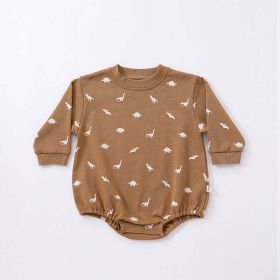 Baby Print Pattern Crewneck Long Sleeve Quality Triangle Onesies (Size/Age: 80 (9-12M))