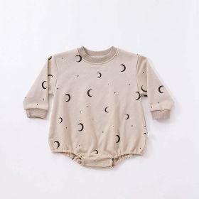 Baby Print Pattern Crewneck Long Sleeve Quality Triangle Onesies (Size/Age: 73 (6-9M))