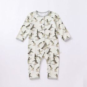 Baby Animal Print Pattern Full Button Design Cotton Romper (Size/Age: 90 (12-24M))