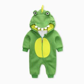 Baby Boy Cartoon Dinosaur Print Pattern Zipper Front Design Quality Romper (Size/Age: 80 (9-12M))