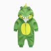 Baby Boy Cartoon Dinosaur Print Pattern Zipper Front Design Quality Romper