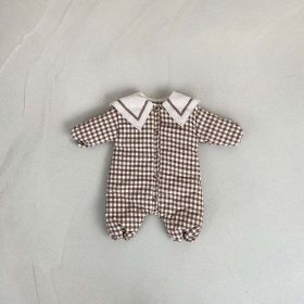 Baby 1pcs Plaid Pattern Lapel Design Quilted Warm Rompers (Size/Age: 90 (12-24M))