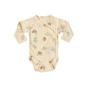 Baby Boy And Girl Flower Pattern Side Belted Design Soft Cotton Onesies (Size/Age: 66 (3-6M))