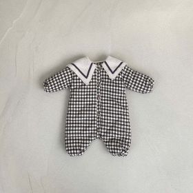 Baby 1pcs Plaid Pattern Lapel Design Quilted Warm Rompers (Size/Age: 80 (9-12M))