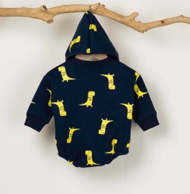 Baby Boy 1pcs Cartoon Dinosaur Pattern Long Sleeves O-Neck Bodysuit & Hats (Size/Age: 73 (6-9M))