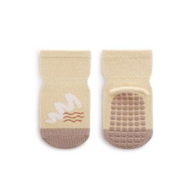 Baby Cartoon And Striped Pattern Non-Slip Design Socks (Size/Age: S (0-1Y))