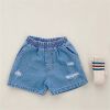 Baby Boy And Girl Ripped Elastic Denim Shorts In Summer Outfits