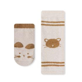 Baby Cartoon Animal Print Pattern Non-Slip Warm Long Socks (Size/Age: S (0-3Y))