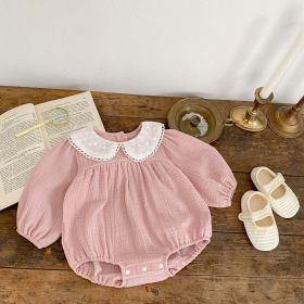 Baby Girl Solid Color Long Sleeve Loose Cotton Bodysuit (Size/Age: 90 (12-24M))