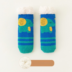 Baby Cartoon Pattern Thickened Lambswool Coral Fleece Socks (Size/Age: S (0-3Y))