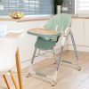 Convertible High Chair on Wheels with Removable Tray;  Height and Angle Adjustment for Baby And Toddler