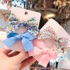 Cute Bows Baby Girls Hair Clips Solid Color Floral Pattern Children Hairpins Korean Korean Kids Hair Accessories